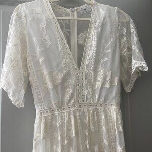 Socialite Ivory Lace Overlay Romper